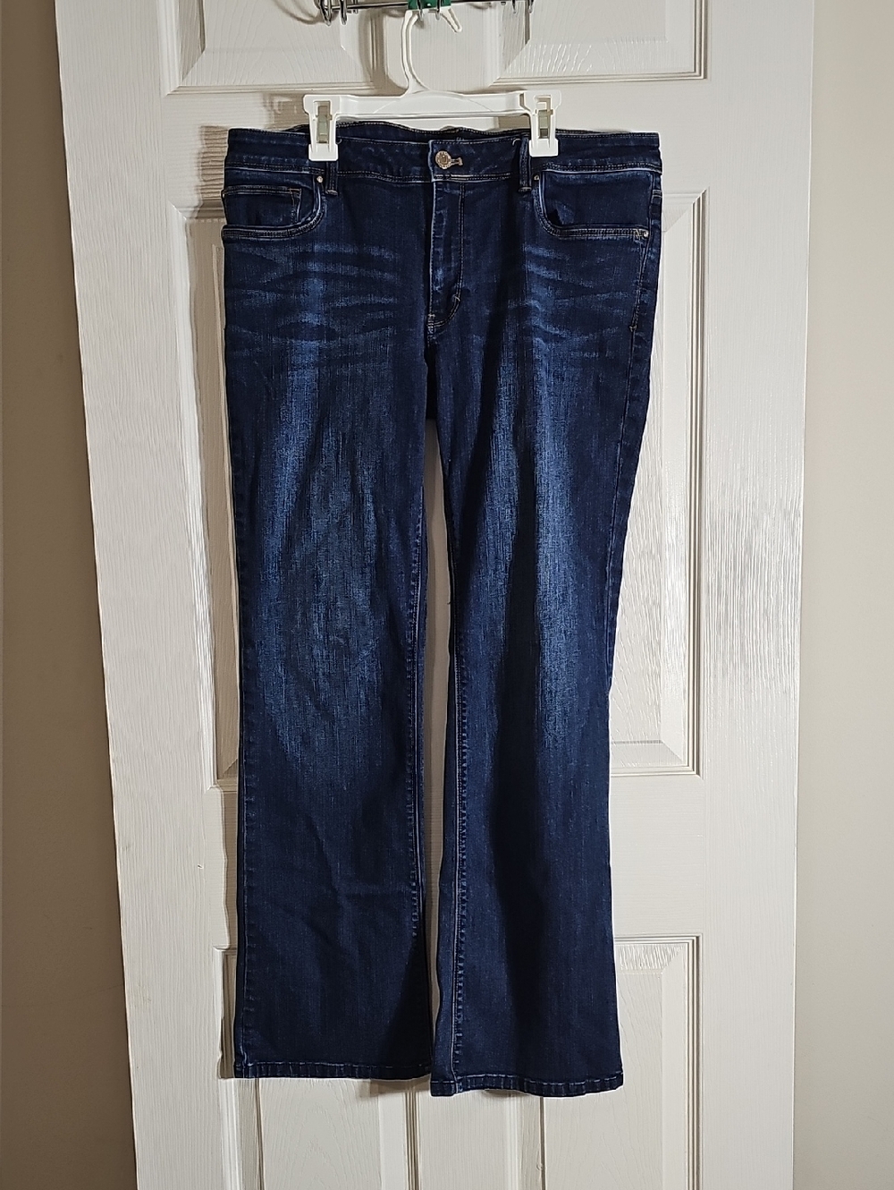 White House Black Market Boot Leg Cotton Denim Blue Jeans Size 12S Petite Short
